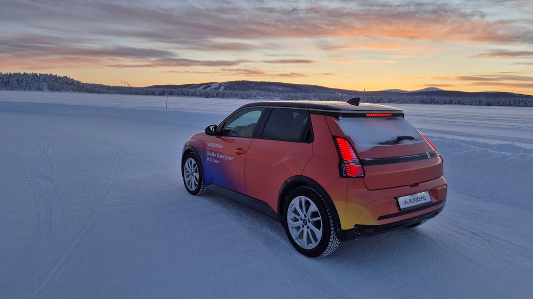 Vehicle standing in Arvidsjaur on test track