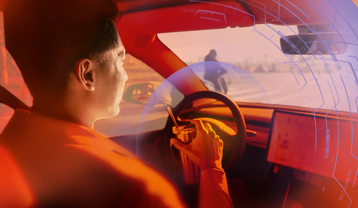 asian relaxed man use reusable eco-friendly ecological straw to drink while riding an autonomous self driving electric car and turn on autopilot function; Shutterstock ID 1651445185; purchase_order: -; job: -; client: -; other: -