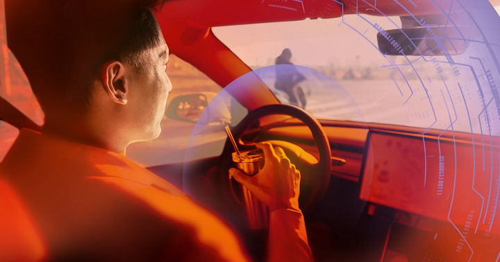 asian relaxed man use reusable eco-friendly ecological straw to drink while riding an autonomous self driving electric car and turn on autopilot function; Shutterstock ID 1651445185; purchase_order: -; job: -; client: -; other: -