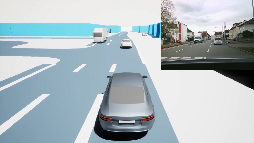 Comparison of real-life situation and 3D environment model