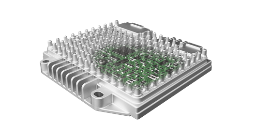 Product picture of the assisted driving control unit ADC420. The standard assisted driving control unit ADC420 is a safe and secure multipurpose processing platform suited for applications of assisted driving, safety functions and as host of the backup/redundancy path.