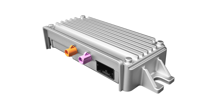 Product picture of the assisted driving control unit ADC424. The standard level Assisted Driving Control Unit ADC424 family is a safe and secure multipurpose processing platform, ideally suited for applications in standard- , premium Assisted Driving and Visualization functions.