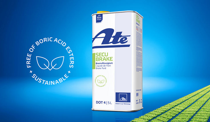 in the center brake fluid on the right stamp "free of boric acid esters - sustainable"