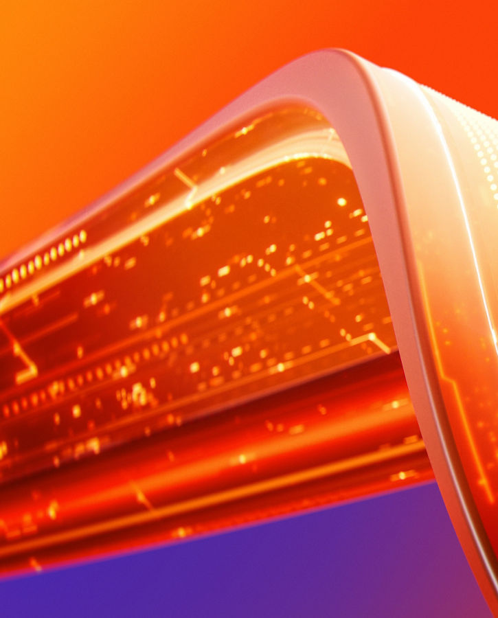 A generic orange-yellow wave on an orange and purple background