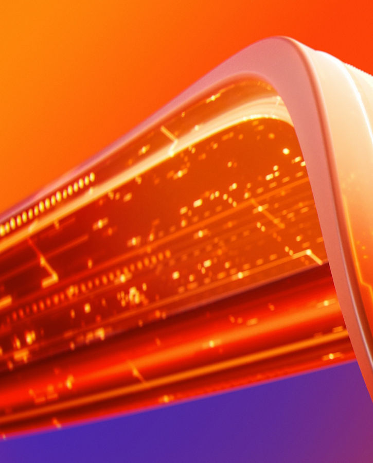 A generic orange-yellow wave on an orange and purple background