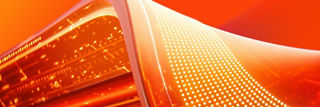 A generic orange-yellow wave on an orange and purple background