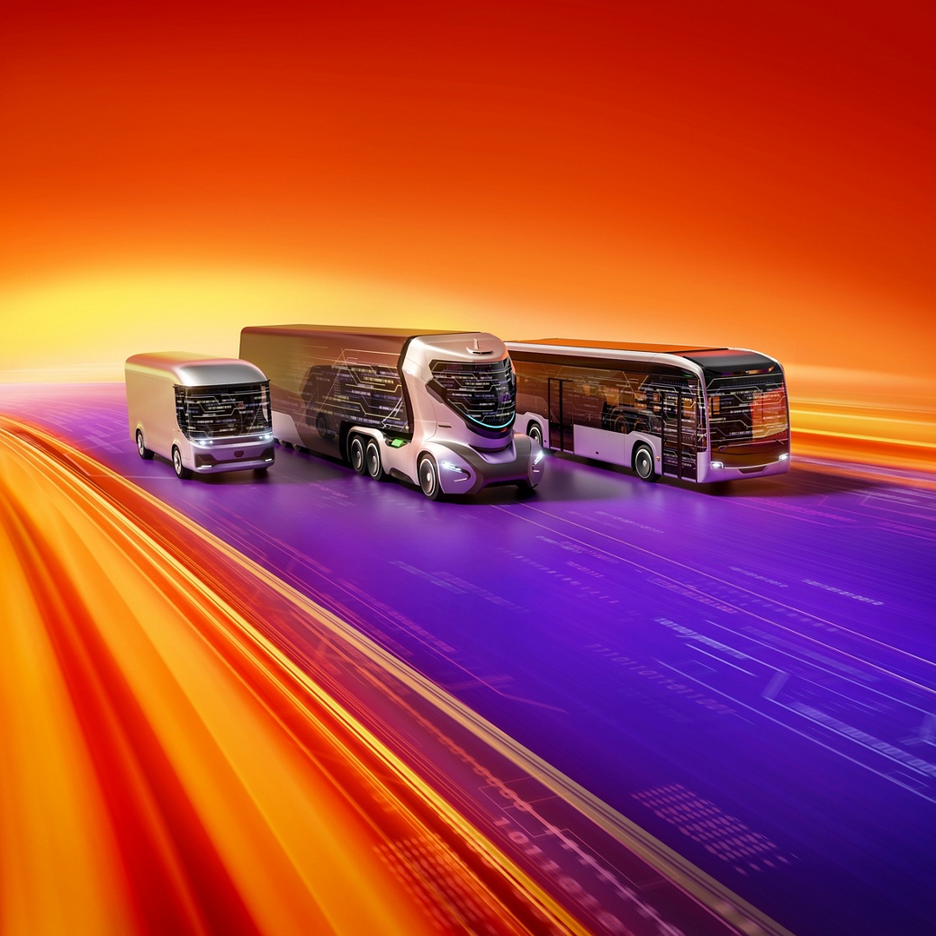 AUMOVIO zeigt Lösungen für effiziente, softwaredefinierte, elektrifizierte sowie sichere und autonome Nutzfahrzeuge.