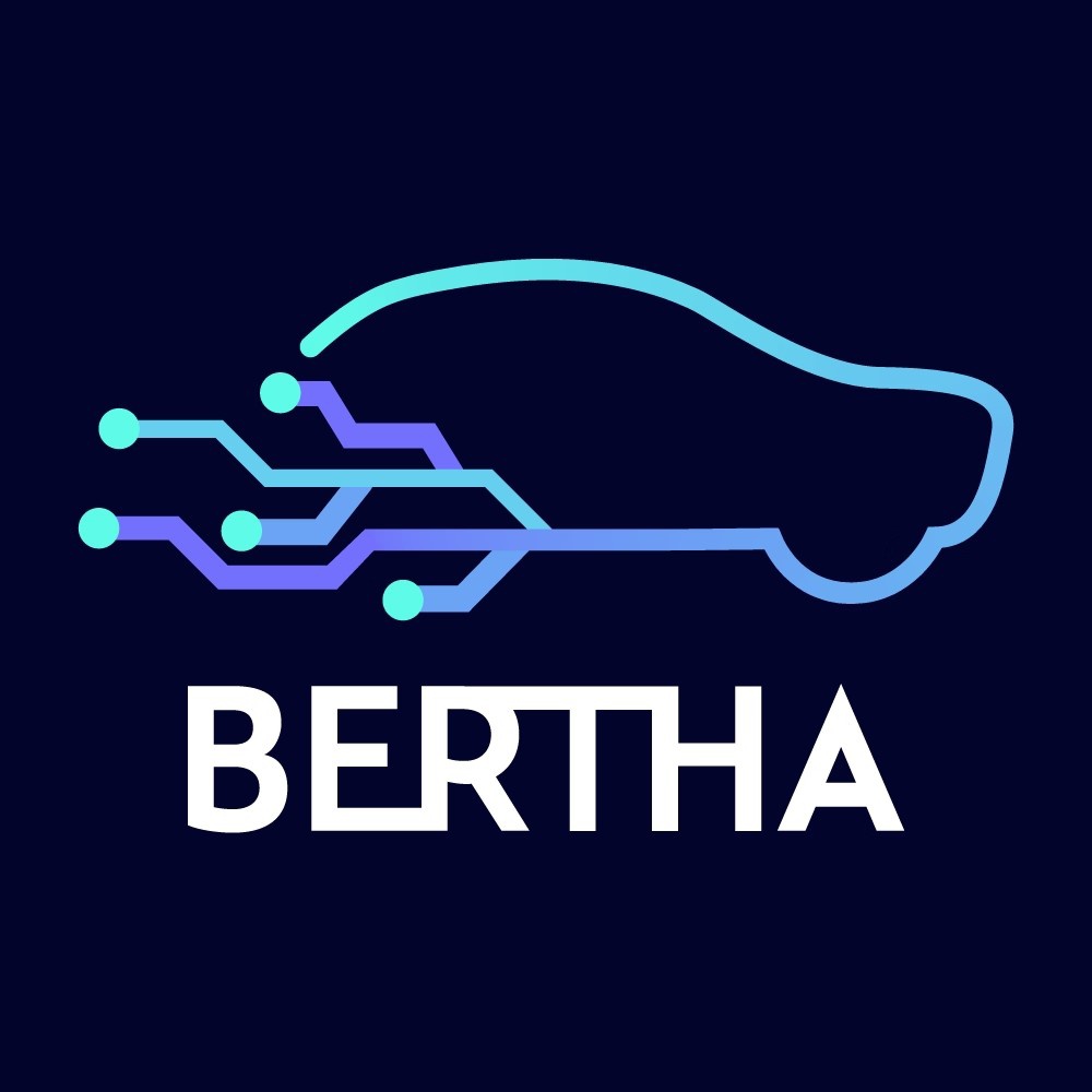 Logo von Bertha, einem Projekt im Rahmen von „Horizon Europe“, dessen Ziel es ist, ein Fahrerverhaltensmodell zu entwickeln, um autonome Fahrzeuge sicherer und menschenähnlicher zu machen.