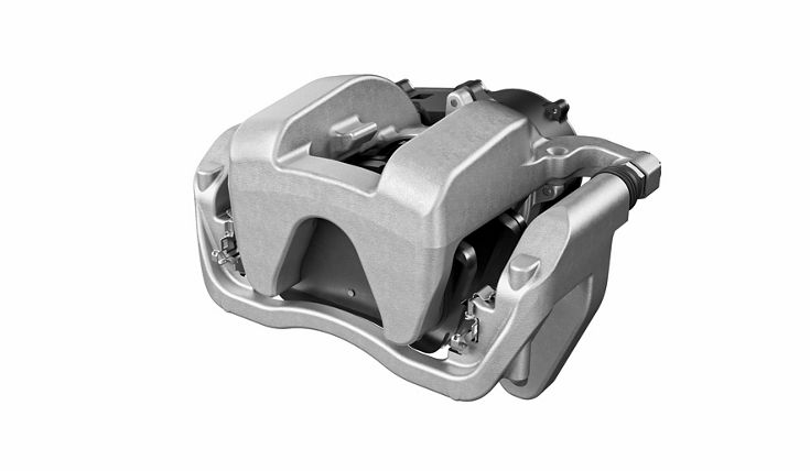 Close up of electric caliper, silver