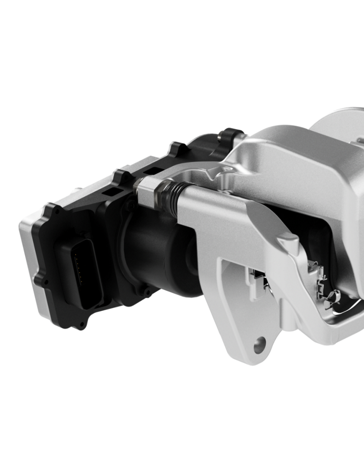 electric caliper side in silver