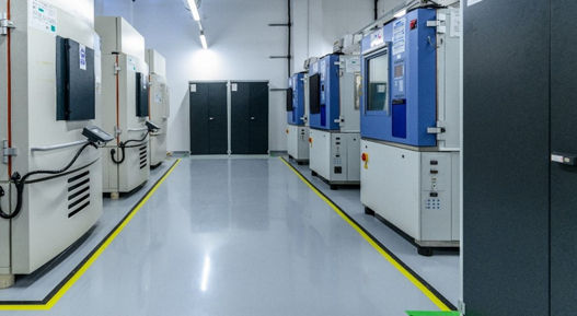 Photo of a laboratory with several environmental testing devices. Integrated reliability, mechanical, and haptic testing services ensure that electronic systems and components meet the highest standards of durability, safety, and user experience. Our globally accredited laboratories simulate a wide range of environmental and mechanical stress conditions to validate product robustness throughout its lifecycle.