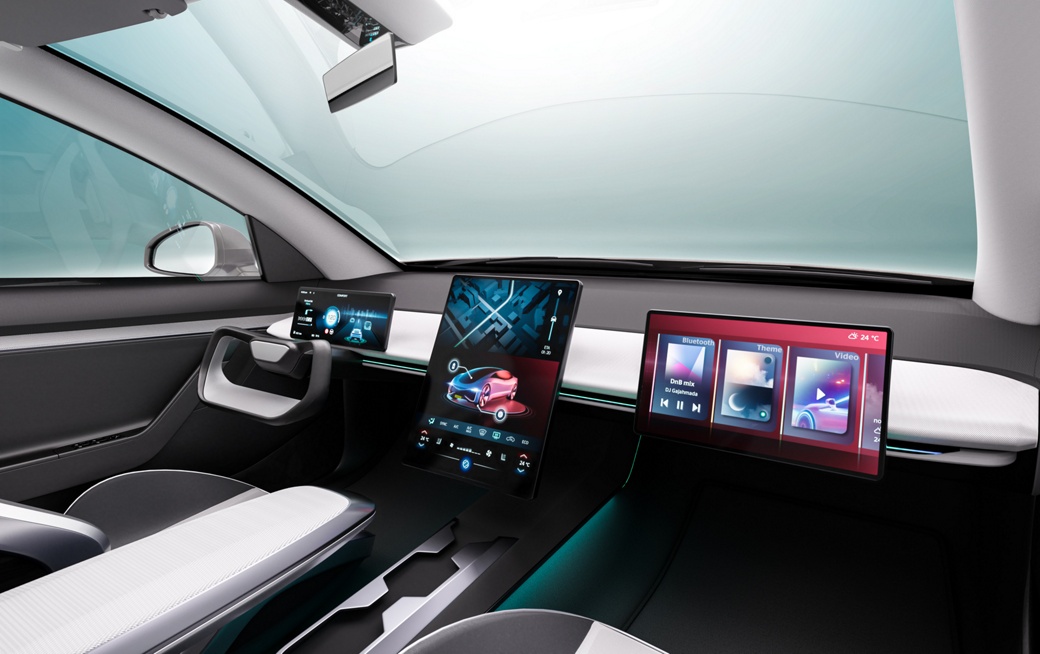 Picture of AUMOVIO LCD displays. LCD technology remains a cornerstone of modern automotive display solutions. It offers reliable performance, cost-efficiency, and excellent scalability across vehicle segments.