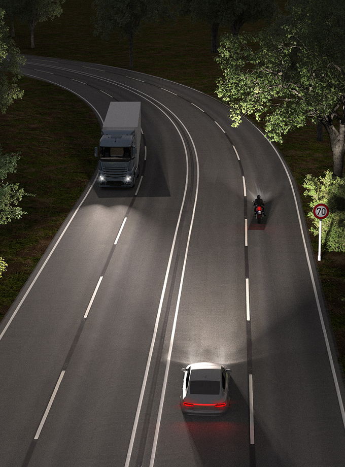 Glare free high beam