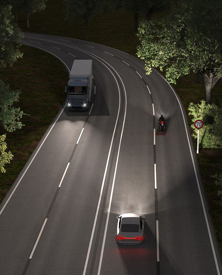 Glare free high beam