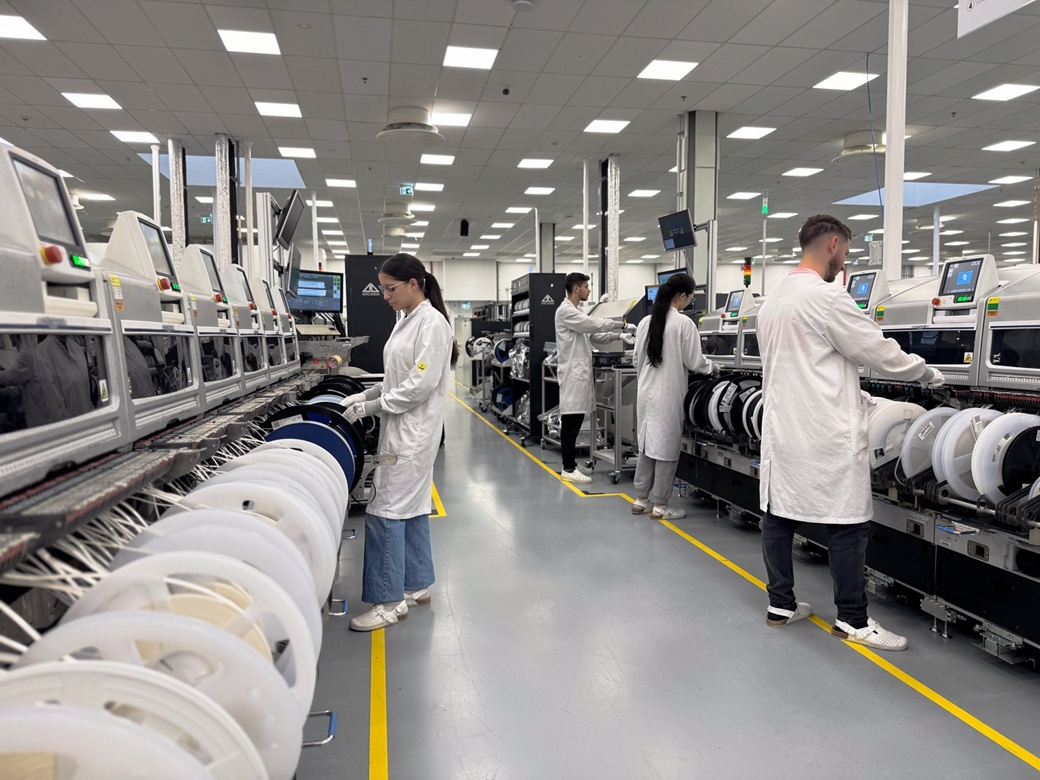 Students working on a production line