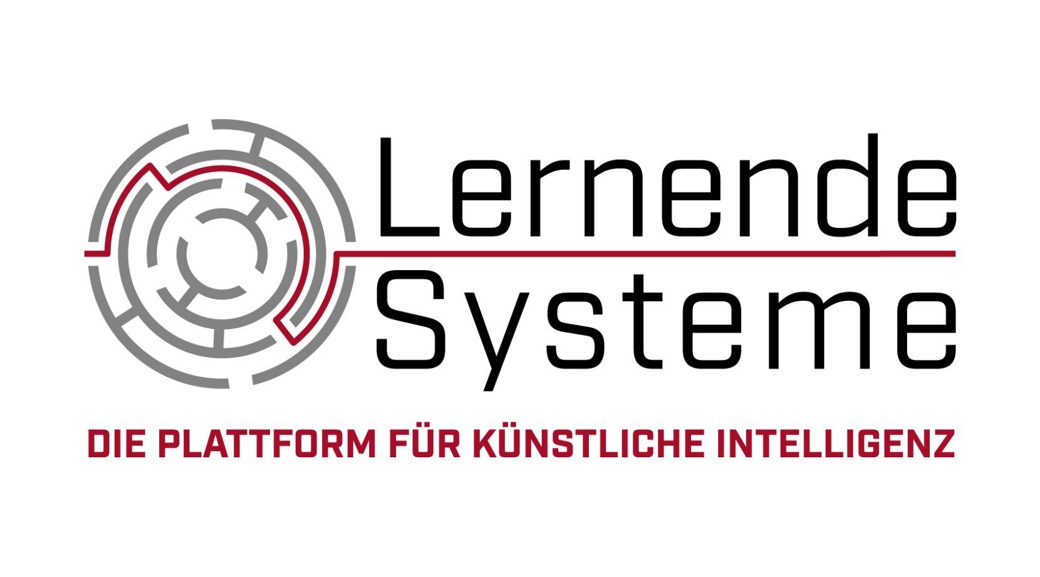 Logo of Lernende Systeme. Plattform Lernende Systeme brings together leading experts in self-learning systems and Artificial Intelligence from science, industry, politics and civic organizations. As a forum for exchange and cooperation of all stakeholders, its aim is to foster Germany’s position as an international technology.