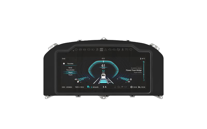 Product image of the MultiViu® Professional 12 Generation 2 display in the classic version. Flexible, customizable and situation-controlled human-machine interface according to "Simplify your Drive".