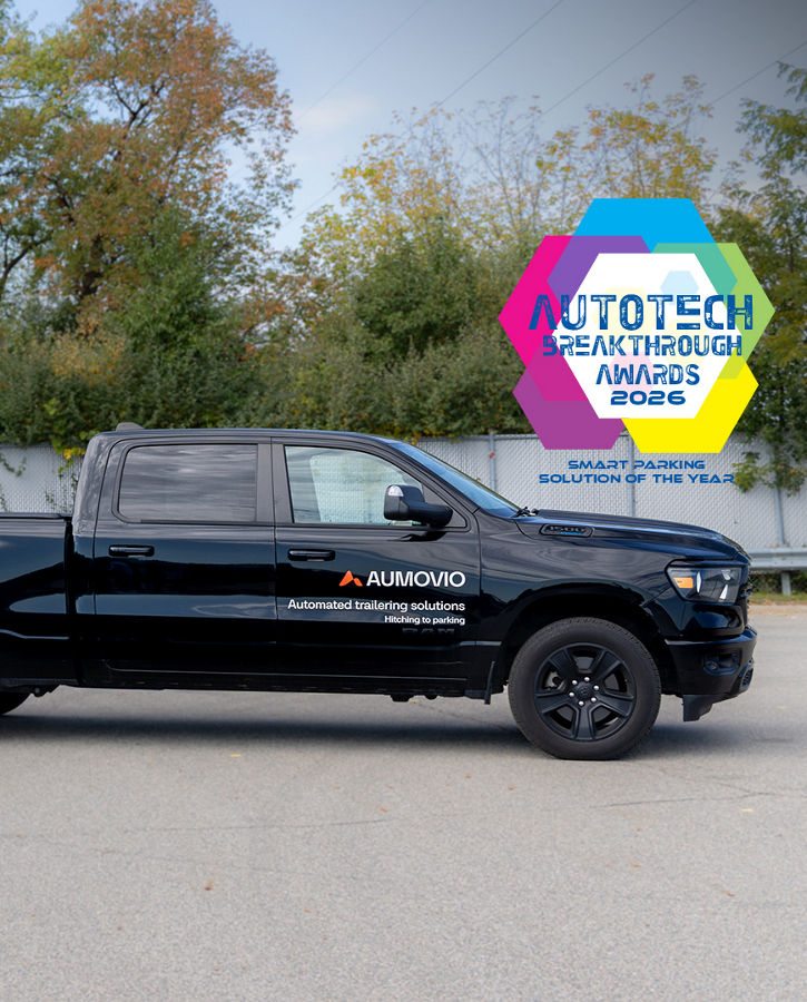 Pick-up truck with trailer illustrates our trailer solutions which has won an Autotech award in the US.