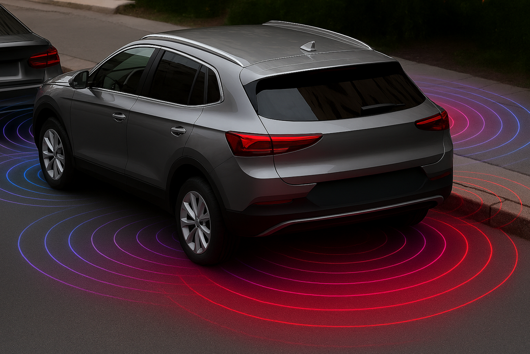 Ultrasonic sensor make parking maneuvers a lot easier for the driver.